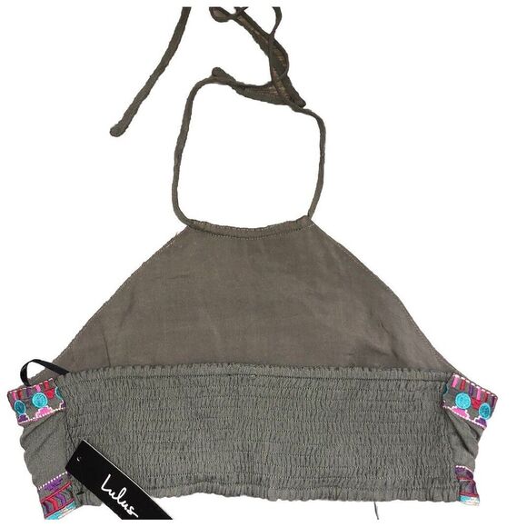 Lulus Little Beach Olive Green Lined Cutout‎ Embroidered Maxi Dress NWT L - Picture 8 of 15